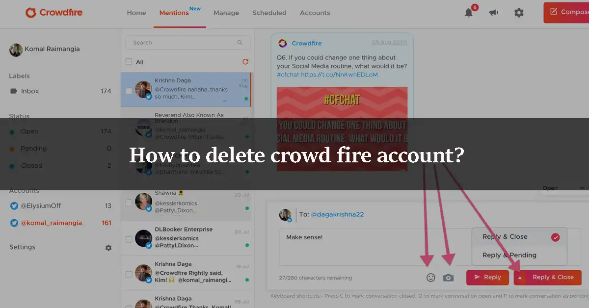 How to delete crowd fire account